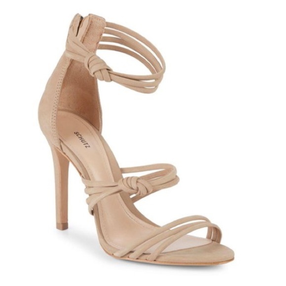 Schutz Suely Nubuck Strappy Sandal 10 New Goat - Picture 1 of 9